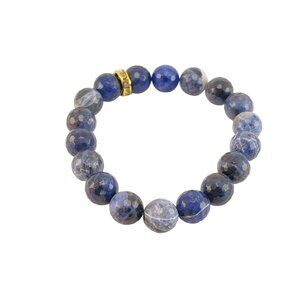 Sisco Berluti Sodalite Stretch Bracelet Facited Stones with Rhinestone Accent